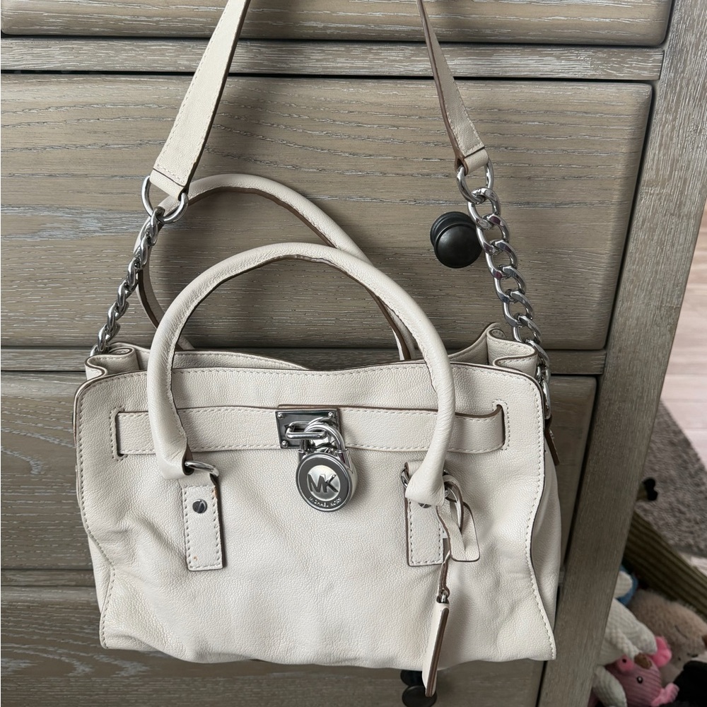 Michael Kors Off-White Leather Satchel